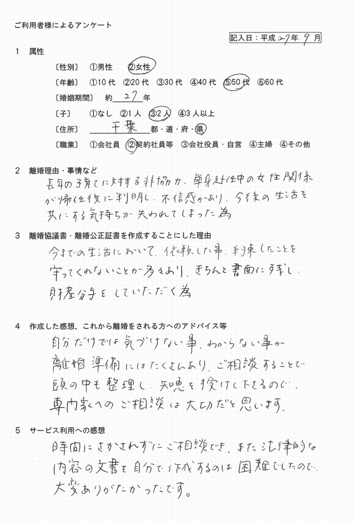 27091離婚公正証書