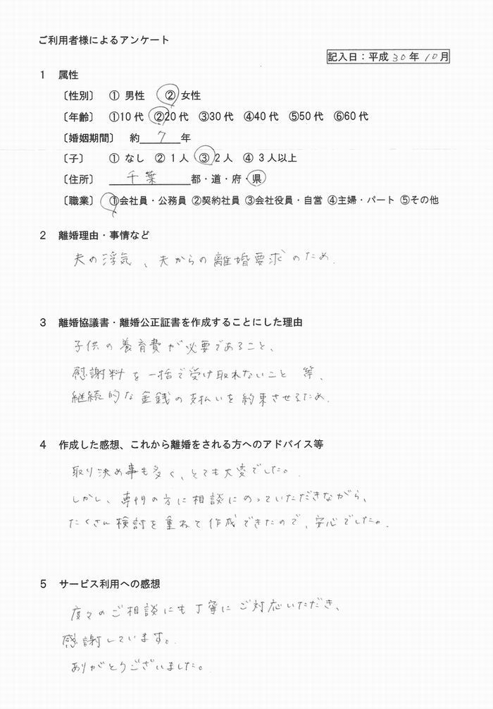 123離婚の公正証書