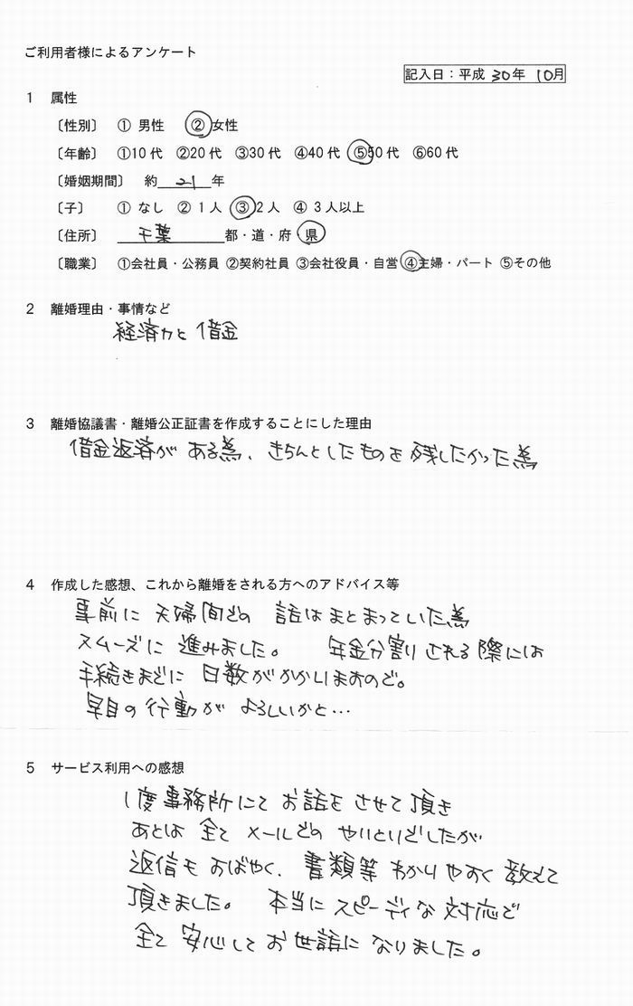 125離婚の公正証書